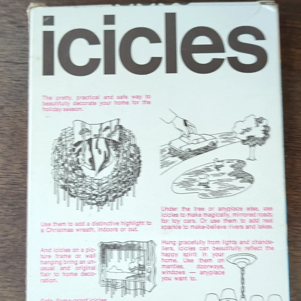 SILVER Christmas Tinsle Icicles Vintage
